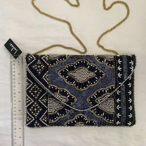 Elegant Lulu’s Beaded Clutch with Chain Strap